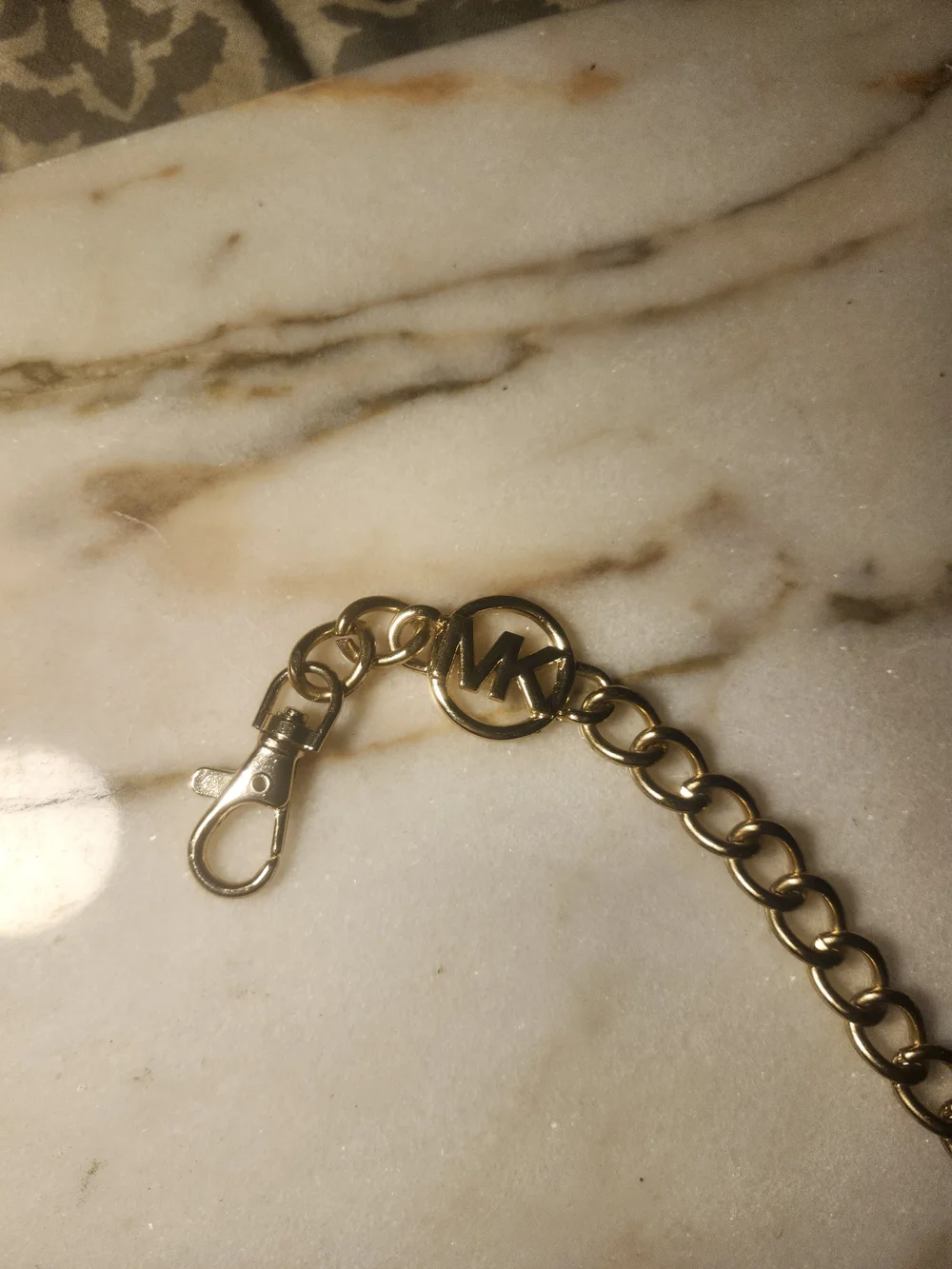 Michael Kors Gold Chain Belt with MK Logo Links
